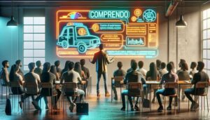 Personas reunidas haciendo curso por comparendo